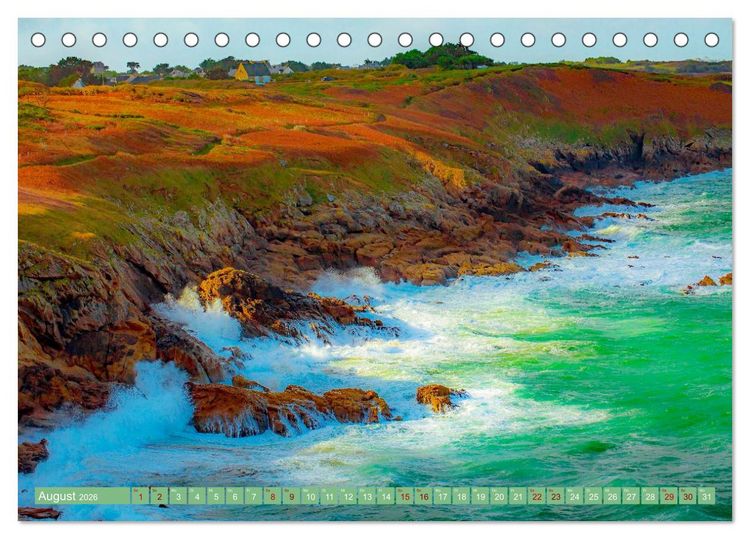 Produktbild: Ausblicke am Meer in der Bretagne und Normadie (Tischkalender 2026 DIN A5 quer), CALVENDO Monatskalender