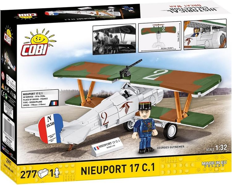 Produktbild: COBI Historical Collection 2997 - Nieuport 17 C.1, Bausatz 1:32, 277 Klemmbausteine