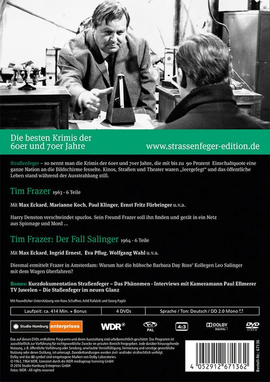 Produktbild: Stra&szlig;enfeger 05 - Tim Frazer/Tim Frazer: Der Fall Salinger [4 DVDs]
