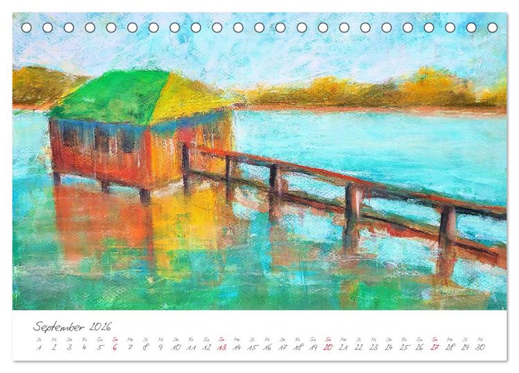 Produktbild: Oberbayerns Seen in Farbe - mit Pinsel und Farbe an den Ufern bayerischer Seen (Tischkalender 2026 DIN A5 quer), CALVENDO Monatskalender