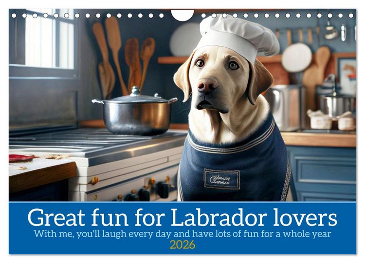 Produktbild: Great fun for Labrador lovers (Wall Calendar 2026 DIN A4 landscape), CALVENDO 12 Month Wall Calendar