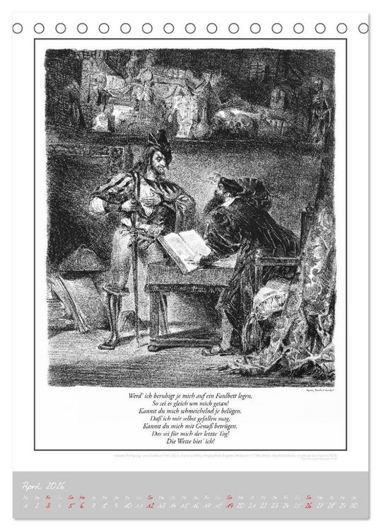 Produktbild: Faust - Weltliteraturkalender (Tischkalender 2026 DIN A5 hoch), CALVENDO Monatskalender