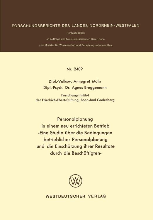 Produktbild: Personalplanung in einem neu errichteten Betrieb