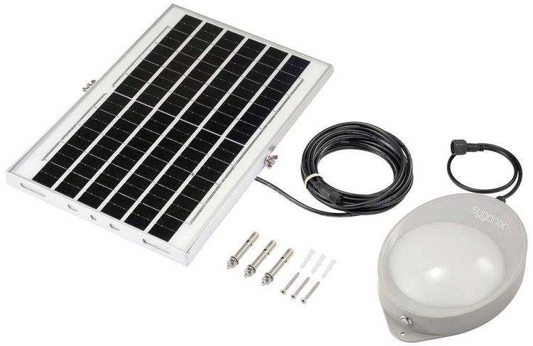 Produktbild: Sygonix SY-5596934 Solar-Außenwandleuchte mit Bewegungsmelder LED 10W Grau