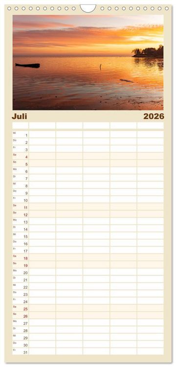 Produktbild: Familienplaner 2026 - Urlaubsparadies Insel R&uuml;gen mit 5 Spalten (Wandkalender, 21 x 45 cm) CALVENDO