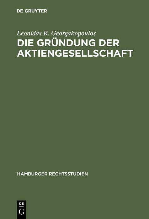 Produktbild: Die Gr&uuml;ndung der Aktiengesellschaft