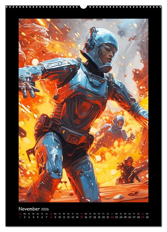Produktbild: Galaktische Welten. Starke Space Opera-Illustrationen (Wandkalender 2026 DIN A2 hoch), CALVENDO Monatskalender