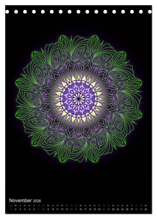 Produktbild: Mandala-Kalender 2026 (Tischkalender 2026 DIN A5 hoch), CALVENDO Monatskalender