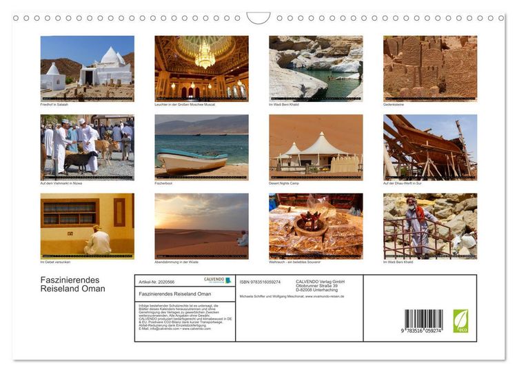 Produktbild: Faszinierendes Reiseland Oman (Wandkalender 2026 DIN A3 quer), CALVENDO Monatskalender