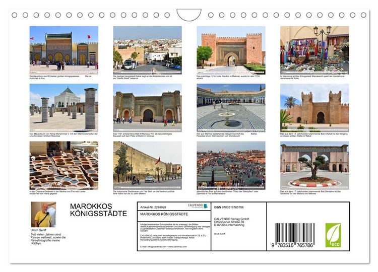 Produktbild: MAROKKOS K&Ouml;NIGSST&Auml;DTE (Wandkalender 2027 DIN A4 quer), CALVENDO Monatskalender
