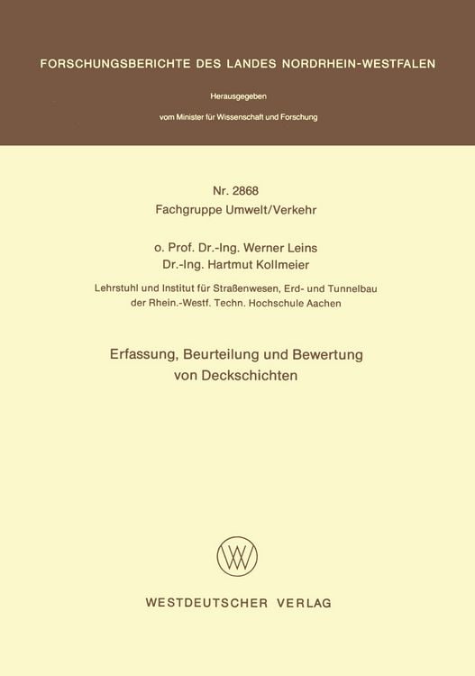 Produktbild: Erfassung, Beurteilung und Bewertung von Deckschichten
