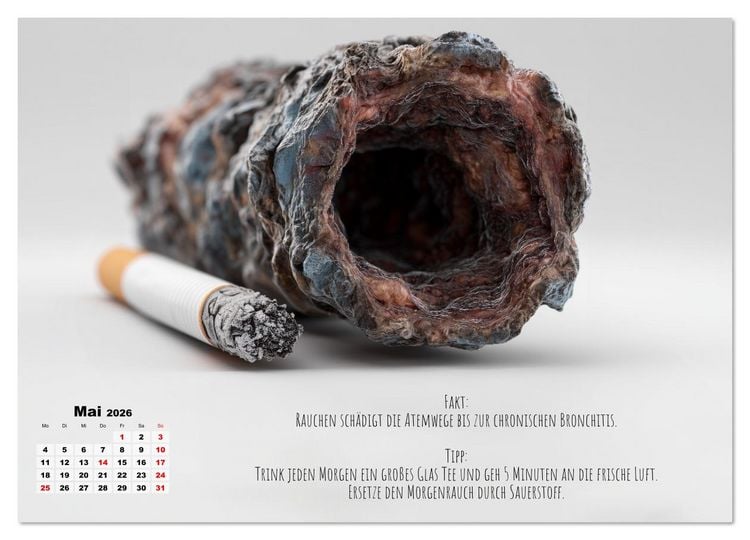 Produktbild: Nichtraucher Kalender - Rauchfrei werden mit Fakten und Tipps f&uuml;r Raucher (Wandkalender 2026 DIN A3 quer), CALVENDO Monatskalender