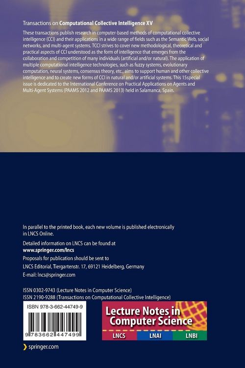 Produktbild: Transactions on Computational Collective Intelligence XV