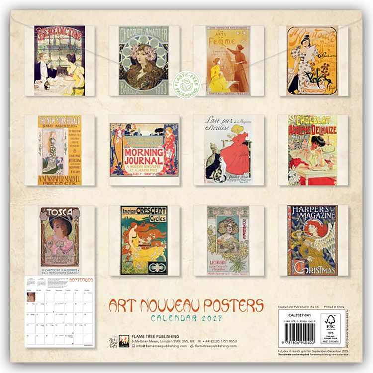 Produktbild: Art Nouveau Posters &ndash; Jugendstil 2027 &ndash; Original Flame Tree Publishing-Kalender [Kalender]