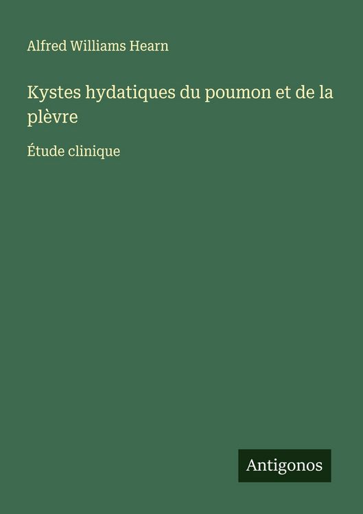 Produktbild: Kystes hydatiques du poumon et de la pl&egrave;vre