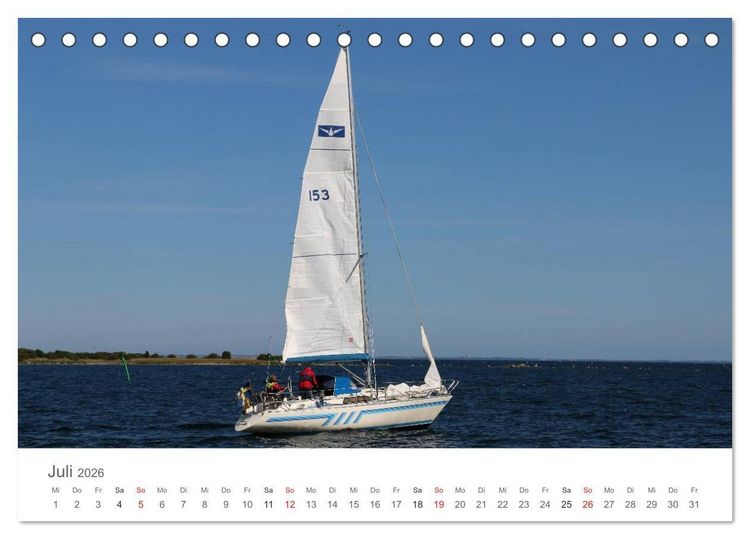 Produktbild: Segelboote in S&uuml;dschwedens Sch&auml;ren (Tischkalender 2026 DIN A5 quer), CALVENDO Monatskalender