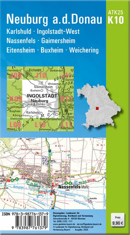 Produktbild: ATK25-K10 Neuburg a.d.Donau (Amtliche Topographische Karte 1:25000)