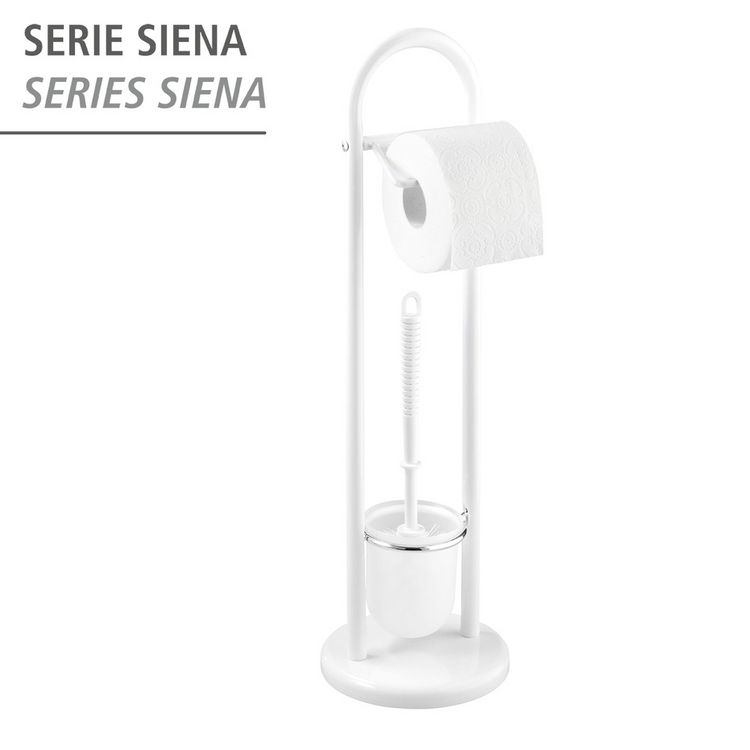 Produktbild: Stand WC-Garnitur Mod. Siena Wei&szlig;, aus Stahl