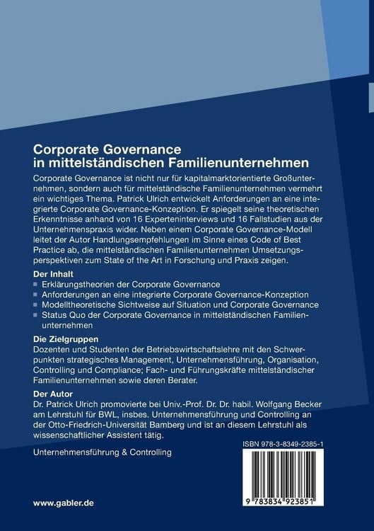 Produktbild: Corporate Governance in mittelst&auml;ndischen Familienunternehmen