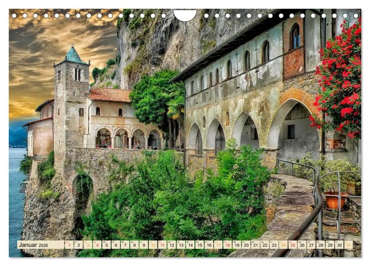 Produktbild: Europ&auml;ische Kl&ouml;ster - unverg&auml;ngliche Sch&ouml;nheiten (Wandkalender 2026 DIN A4 quer), CALVENDO Monatskalender