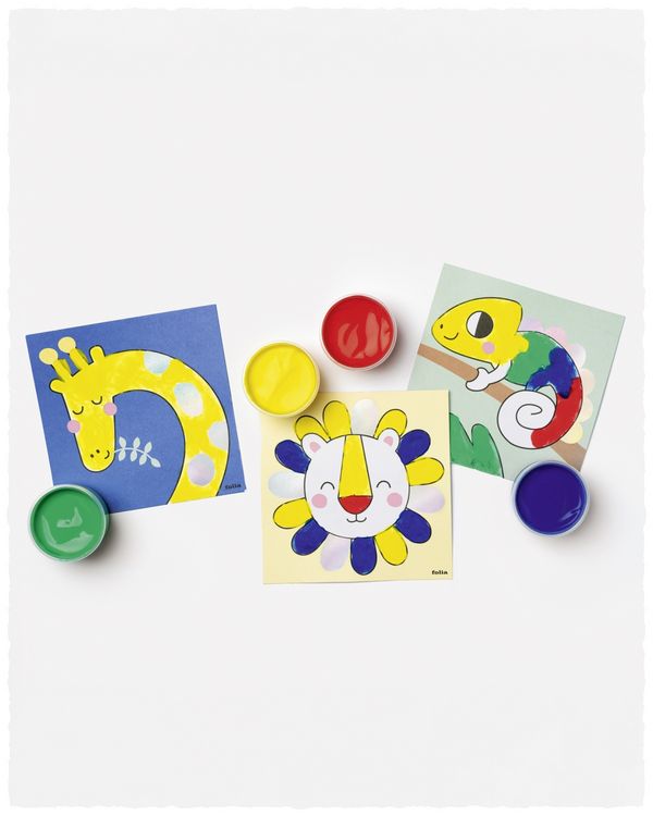 Produktbild: FOLIA Bastelartikel Fingerfarben Set HAPPY SAFARI