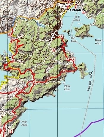 Produktbild: Bodrum - Marmaris - Topographische Reisekarte 1:250.000 T&uuml;rkei (Blatt 6)