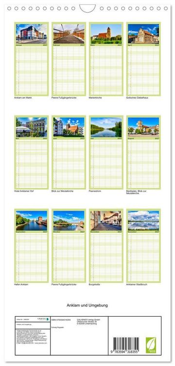 Produktbild: Familienplaner 2027 - Anklam und Umgebung mit 5 Spalten (Wandkalender, 21 x 45 cm) CALVENDO