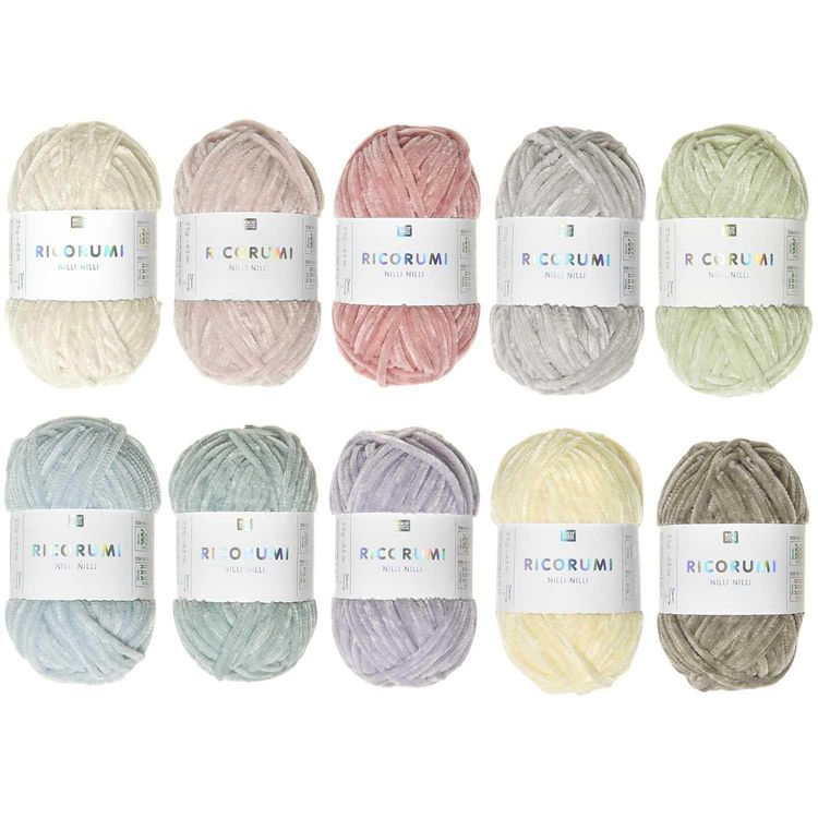 Produktbild: Ricorumi Set 10er "Nilli Nilli pastel", Farben: 002, 005, 007, 025, 018, 014, 016, 011, 003, 022