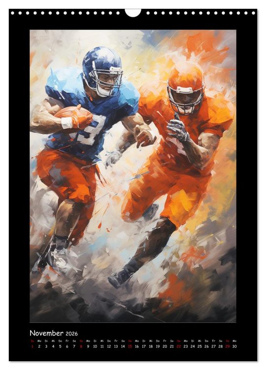 Produktbild: American Football. Paintings (Wandkalender 2026 DIN A3 hoch), CALVENDO Monatskalender