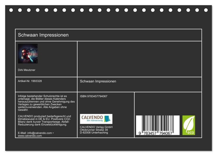 Produktbild: Schwaan Impressionen (Tischkalender 2026 DIN A5 quer), CALVENDO Monatskalender
