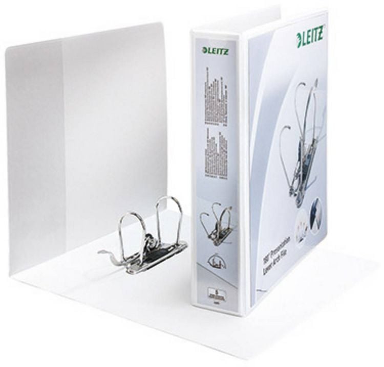 Produktbild: Leitz Pr&auml;sentationsordner Premium 4225 DIN A4, &Uuml;berbreite R&uuml;ckenbreite: 80 mm Wei&szlig; 42250001 1 St.