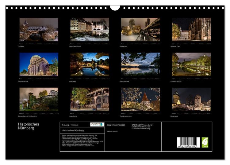 Produktbild: Historisches N&uuml;rnberg (Wandkalender 2026 DIN A3 quer), CALVENDO Monatskalender