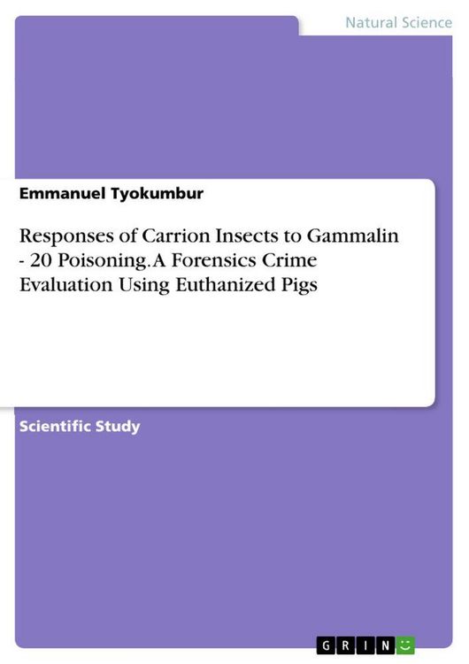 Produktbild: Responses of Carrion Insects to Gammalin - 20 Poisoning. A Forensics Crime Evaluation Using Euthanized Pigs