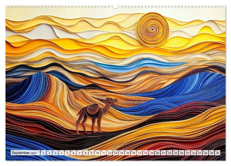 Produktbild: Quilling Landschaften - Papierkunst zwischen Himmel und Erde (Wandkalender 2027 DIN A2 quer), CALVENDO Monatskalender