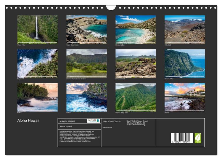 Produktbild: Aloha Hawaii (Wandkalender 2026 DIN A3 quer), CALVENDO Monatskalender