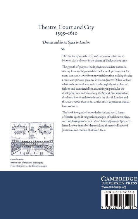 Produktbild: Theatre, Court and City, 1595 1610