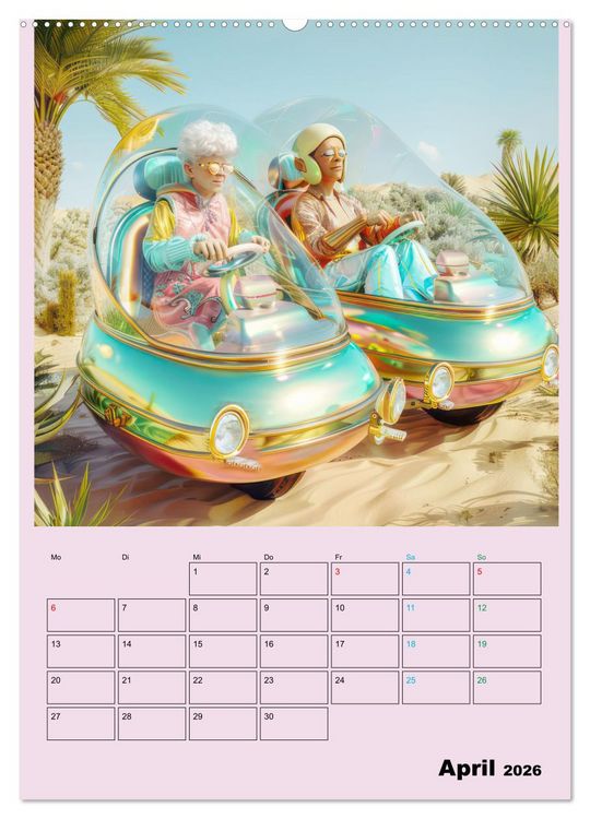 Produktbild: Retro W&uuml;stenfestival - Planer (Wandkalender 2026 DIN A2 hoch), CALVENDO Monatskalender