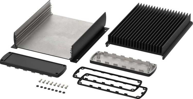 Produktbild: Bopla ABPH 1600-0200 KWL ALUBOS_SET 84416200.HMT1 Flansch-K&uuml;hlk&ouml;rper-Geh&auml;use 190 x 190 x 80 Aluminium Schwarz (RAL 9005) 1 St.