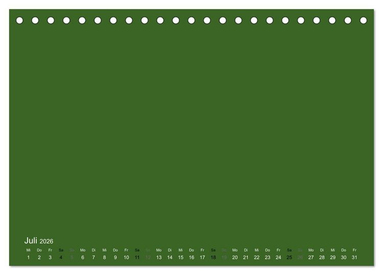 Produktbild: Bastelkalender - dunkel Gr&uuml;n (Tischkalender 2026 DIN A5 quer), CALVENDO Monatskalender