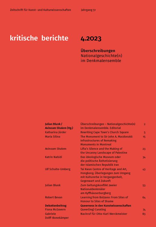 Produktbild: Kritische Berichte : Zeitschrift f&uuml;r Kunst- und Kulturwissenschaften / Jahrgang 51, Heft 4.2023