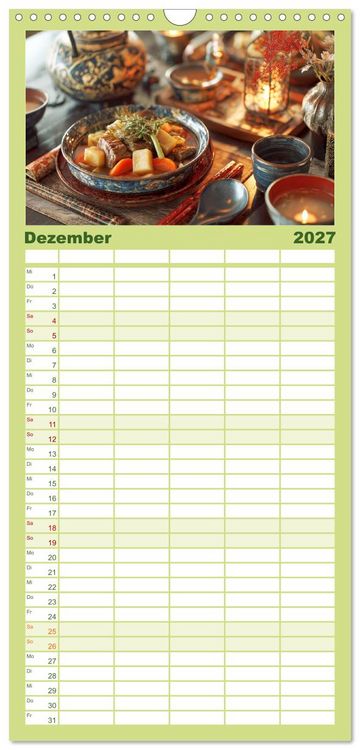 Produktbild: Familienplaner 2027 - Genussmomente. Streifzug durch die japanische K&uuml;che mit 5 Spalten (Wandkalender, 21 x 45 cm) CALVENDO