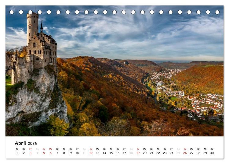 Produktbild: Schl&ouml;sser und G&auml;rten S&uuml;ddeutschland (Tischkalender 2026 DIN A5 quer), CALVENDO Monatskalender