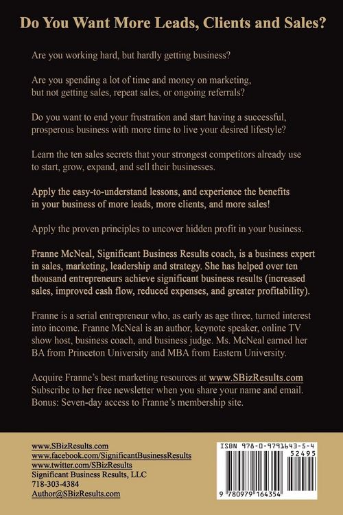 Produktbild: Significant Business Results: Ten Sales Secrets That Your Competitors Know and Use!