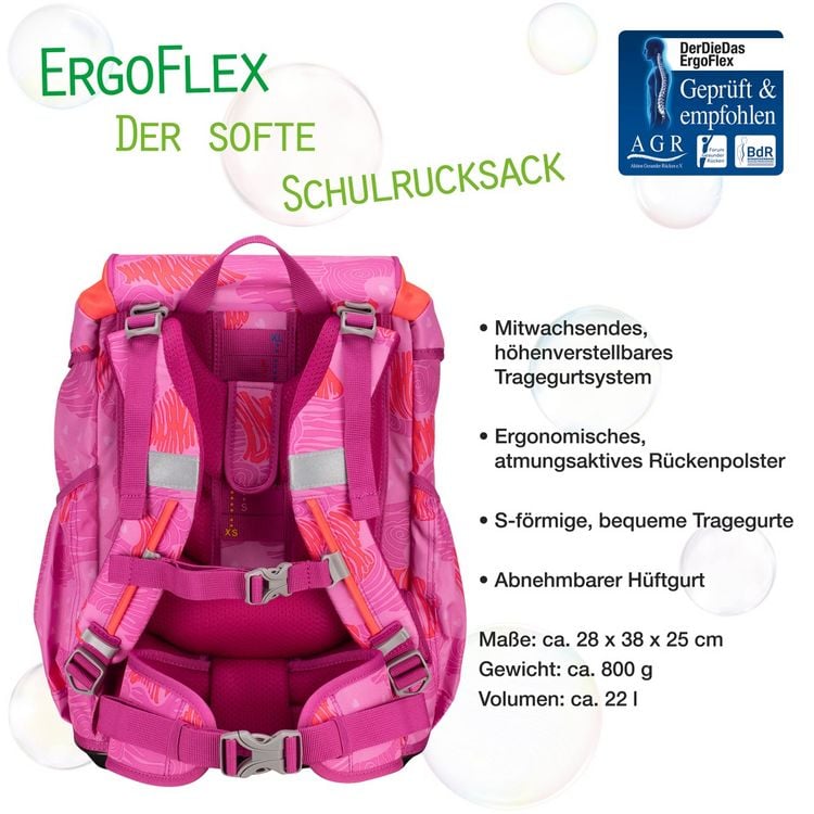 Produktbild: DerDieDas Schulranzen Set ErgoFlex Light, Schulranzen Set, 5tlg, Roses