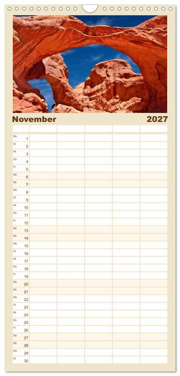 Produktbild: Familienplaner 2027 - Faszination USA - Eine Reise durch Stadt und Natur mit 5 Spalten (Wandkalender, 21 x 45 cm) CALVENDO
