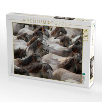 Produktbild: CALVENDO Puzzle D&uuml;lmener Wildpferde Herde | 1000 Teile Lege-Gr&ouml;&szlig;e 64x48cm Foto-Puzzle f&uuml;r gl&uuml;ckliche Stunden