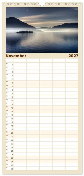 Produktbild: Familienplaner 2027 - Lago Maggiore mit 5 Spalten (Wandkalender, 21 x 45 cm) CALVENDO