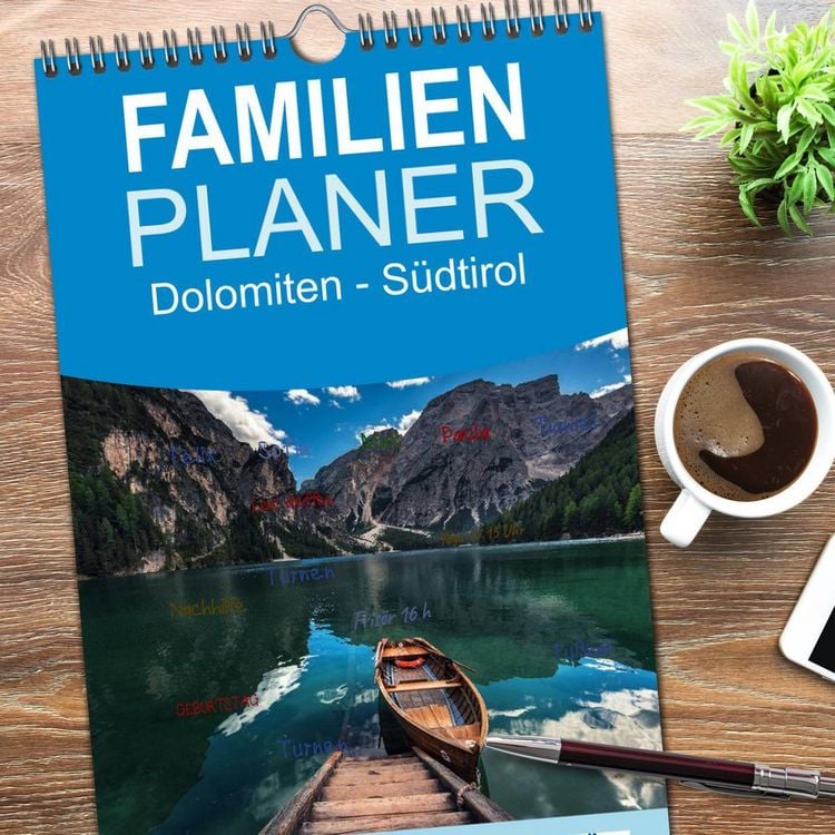 Produktbild: Familienplaner 2026 - Dolomiten - S&uuml;dtirol mit 5 Spalten (Wandkalender, 21 x 45 cm) CALVENDO