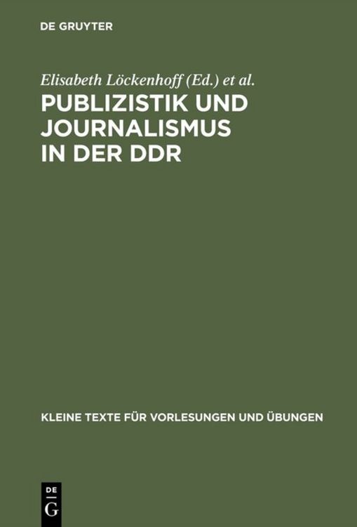 Produktbild: Publizistik und Journalismus in der DDR