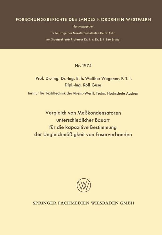 Produktbild: Vergleich von Me&szlig;kondensatoren unterschiedlicher Bauart f&uuml;r die kapazitive Bestimmung der Ungleichm&auml;&szlig;igkeit von Faserverb&auml;nden